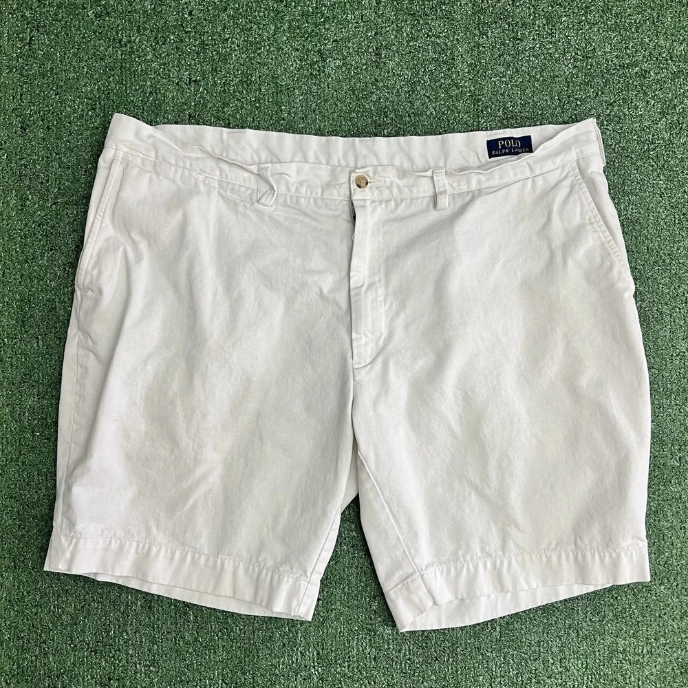 Polo Ralph Lauren Mens Khaki Tan Stretch Classic Fit Chino Shorts Size 42 Preppy